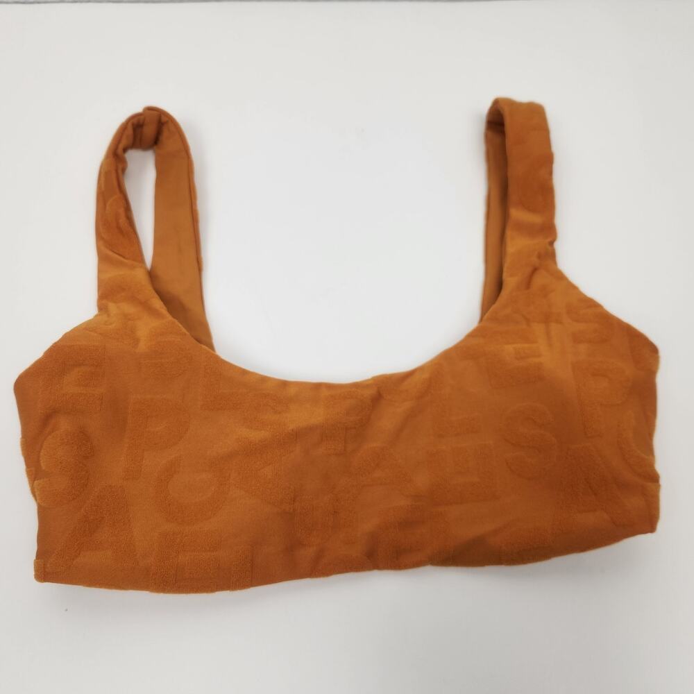 L*Space Lizzie Bikini Top in Orange/Brown Size Small NWT